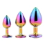 Набор из 3 анальных пробок с радужным кристаллом Gleaming Love Multicolour Plug Set, радужный - Фото №4
