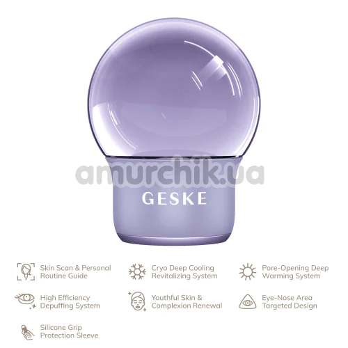 Масажер для обличчя та тіла Geske Cool & Warm Face and Body Massager 7 in 1, бузковий
