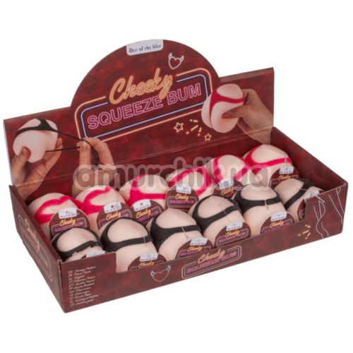 Іграшка-антистрес Сідниці в чорних трусиках Squeeze Cheeky Bum, тілесна
