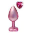 Анальная пробка с розовым кристаллом Gleaming Love Pearl Pink Plug Heart S, розовая - Фото №1