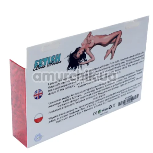 Наручники Boss Series Fetish Furry Cuffs, червоні