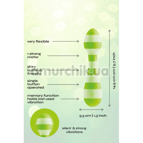 Універсальний вібромасажер Glitz Green Girl, салатовий