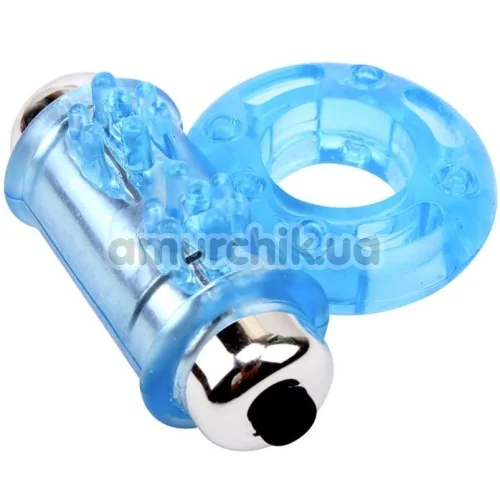 Виброкольцо Get Lock Vibrating Bull Ring, голубое