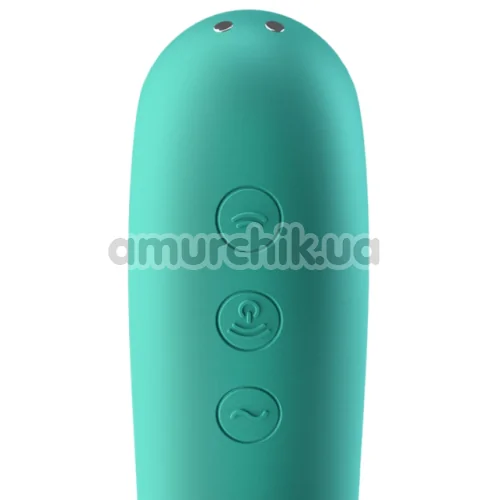Симулятор орального секса для женщин с вибрацией Satisfyer Dual Kiss, зеленый