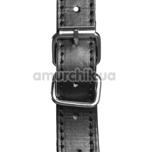 Маска с кляпом Ouch! Head Harness with Mouth Cover and Solid Ball Gag, черная