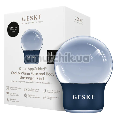 Массажер для лица и тела Geske Cool & Warm Face and Body Massager 7 in 1, синий