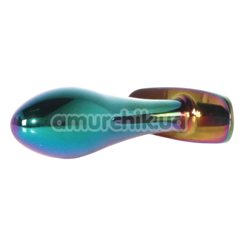 Анальная пробка с красным кристаллом Exclusivity Jewellery Multicolour Straight Plug S, радужная