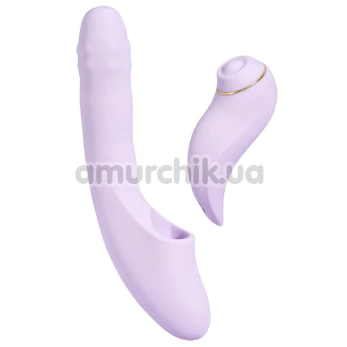 Вибратор с толчками, пульсацией и подогревом Svakom DuoGlow, фиолетовый