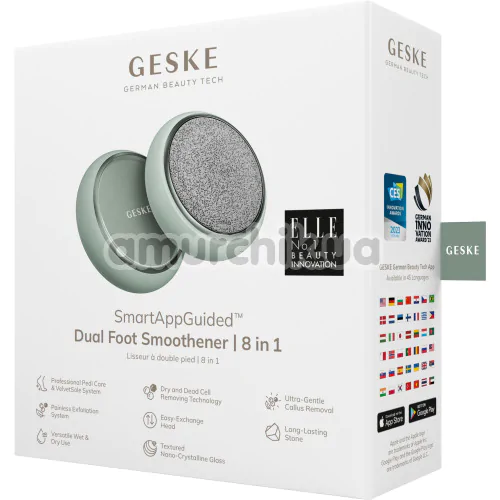 Шлифовальная пилка для стоп Geske Dual Foot Smoothener 8 in 1, зеленая