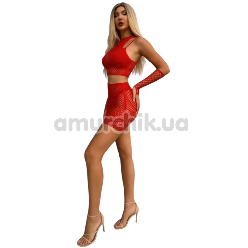 Комплект Star Night Mesh Set, червоний: топ + спідниця