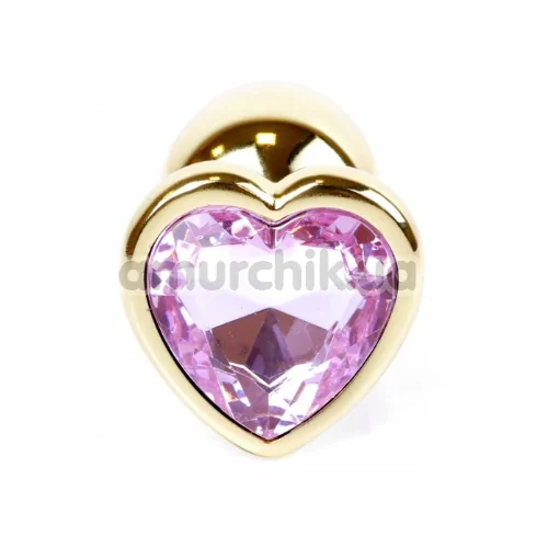 Анальна пробка із рожевим кристалом Exclusivity Jewellery Gold Heart Plug, золота