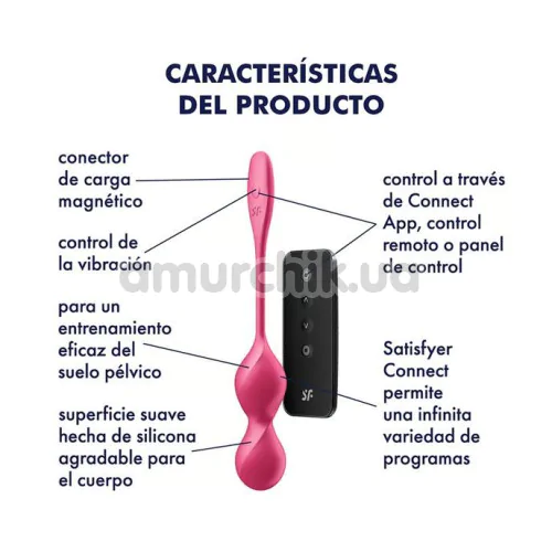 Вагинальные шарики с вибрацией Satisfyer Love Birds 2, розовые