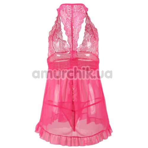 Комплект Star Night Elegante Babydoll, рожевий: пеньюар + трусики-стрінги