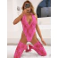 Комплект Star Night Sexy Sleeveless Floral Lace Set, розовый: боди + чулки - Фото №13