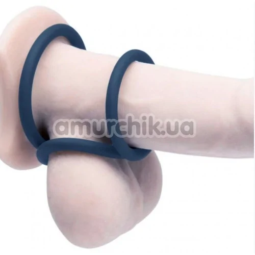 Набор эрекционных колец Hombre Xtra Stretch Silicone C-Bands, синий