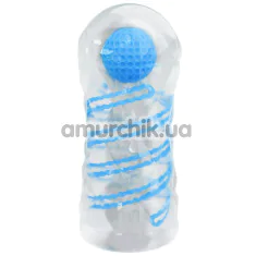 Мастурбатор Pretty Love Transparent Spiral Masturbator, голубой - Фото №1