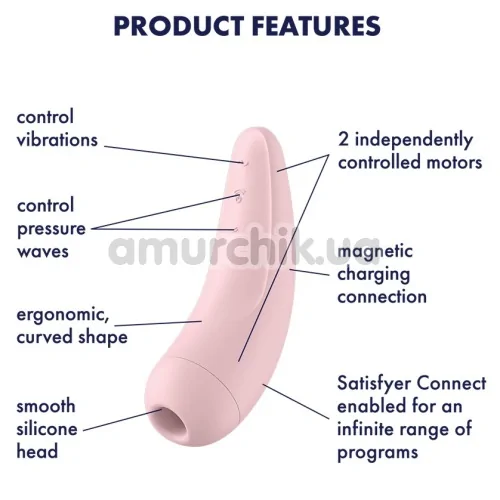 Симулятор орального секса для женщин Satisfyer Curvy 2+, розовый