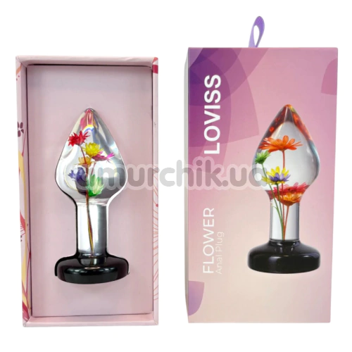 Анальная пробка Loviss Flower Helichrysum Anal Plug, прозрачная