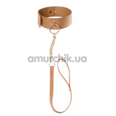 Нашийник з повідцем Bijoux Indiscrets Maze Wide Chocker, коричневий - Фото №1