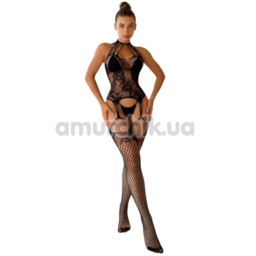 Комбинезон Star Night Open Flower Net Bodystocking, черный - Фото №1