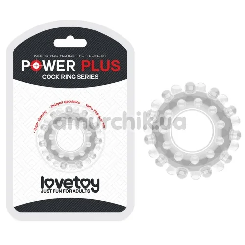Ерекційне кільце Power Plus Cock Ring Series LV1433, прозоре