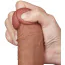 Фаллоимитатор Sliding-Skin Dual Layer Dong 8 с маленькой мошонкой, светло-коричневый - Фото №12