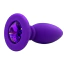Анальная пробка с фиолетовым кристаллом Alume Silicone Textured Teardrop Anal Plug XS, фиолетовая - Фото №3