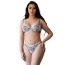 Комплект Star Night Sexy Floral Two-Tone Lace Set, черно-белый: бюстгальтер + трусики-стринги - Фото №1