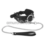 Ошейник с поводком Fetish Tentation Choker Ring and Leash, чёрный - Фото №1