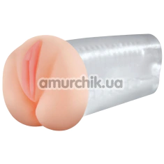 Штучна вагіна і анус Pipedream Extreme Deluxe See-Thru Stroker, тілесна - Фото №1