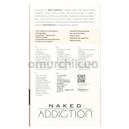 Вібратор з поштовхами Addiction Naked Thrusting Dong 6.5, тілесний