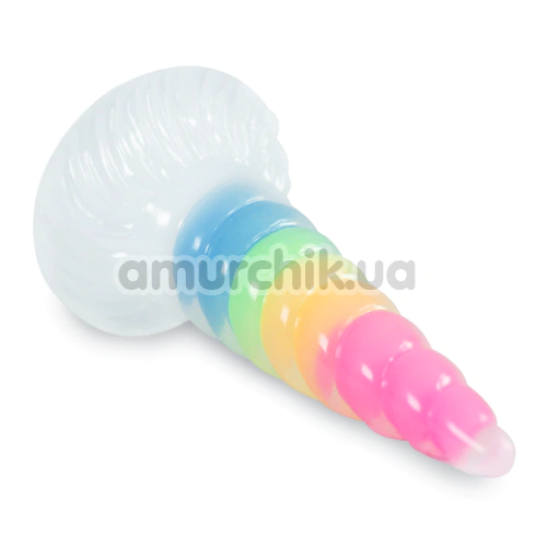 Фаллоимитатор Creature Cocks Uni-Glow Glow-in-the-Dark Rainbow Silicone Dildo, разноцветный