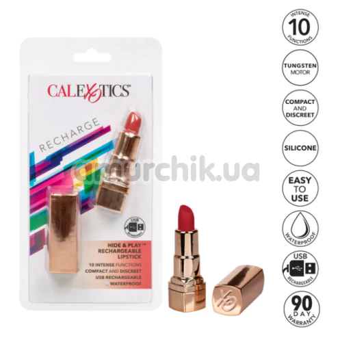 Кліторальний вібратор Hide & Play Rechargeable Lipstick, червоний