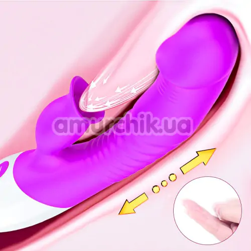 Вібратор з підігрівом FoxShow Silicone Heating Vibrator, фіолетовий