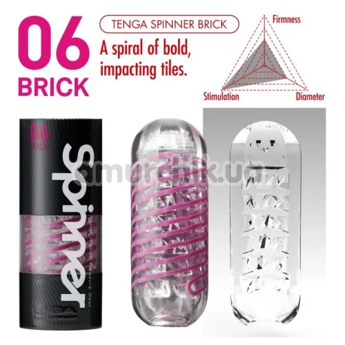 Мастурбатор Tenga Spinner Brick 06, прозрачный