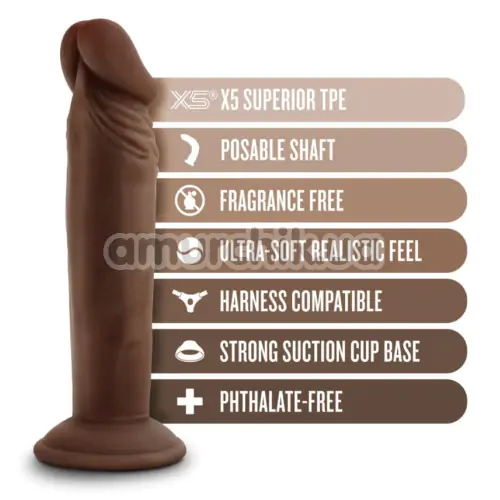 Фаллоимитатор Dr. Skin Posable Shaft 6, коричневый