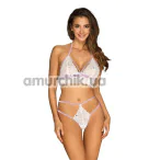 Комплект Obsessive Lilyanne, білий: топ + трусики-стрінги - Фото №1