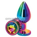 Анальна пробка з райдужним кристалом Loveshop Seamless Butt Plug L, райдужна - Фото №1