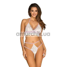 Комплект Obsessive Lilyanne, білий: топ + трусики-стрінги - Фото №1
