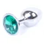 Анальна пробка з зеленим кристалом Exclusivity Jewellery Silver Plug, срібна - Фото №1
