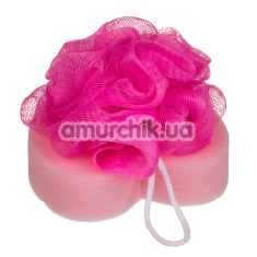Мочалка Bath Sponge Heart, розовая - Фото №1