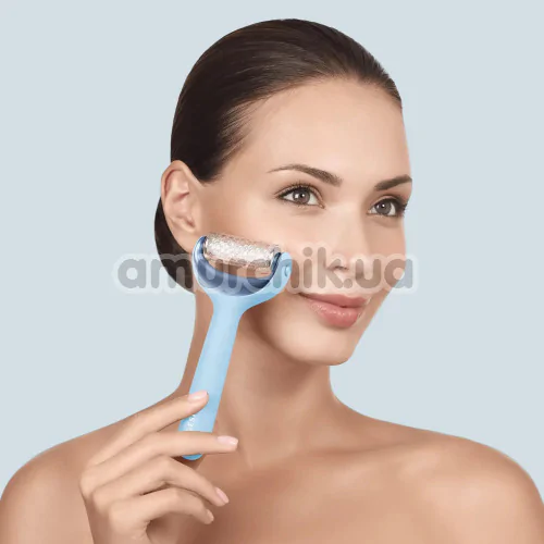 Массажер-роллер для лица и тела с микроиглами Geske MicroNeedle Face & Body Roller 8 in 1, голубой