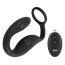 Вибростимулятор простаты с эрекционным кольцом Black Velvets Cock Ring With RC Butt Plug, черный - Фото №1