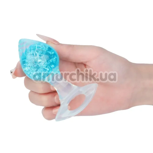 Анальна пробка Liebe Seele Crystal Heart-Shaped Anal Plug Small, блакитна