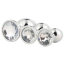 Набір із 3 анальних пробок з прозорим кристалом Gleaming Love Silver Plug Set, срібний - Фото №1