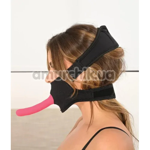 Маска для страпона Sportsheets Pivot In Your Face Strap On, чорна