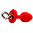 Анальная пробка с красным кристаллом Alume Silicone Hook Plug S, красная - Фото №1