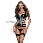 Комплект JSY Sexy Lingerie, черный: корсет  + трусики + чулки - Фото №1