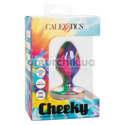 Анальная пробка Cheeky Tie-Dye Plug M, радужная