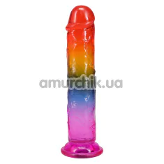 Фаллоимитатор Doc Johnson Crystal Jellies Classic Dong 7.5, радужный - Фото №1